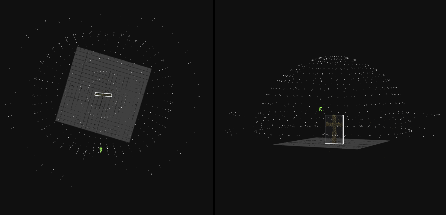 RealityScan estimation of the standing camera angles for the Brussels Cross